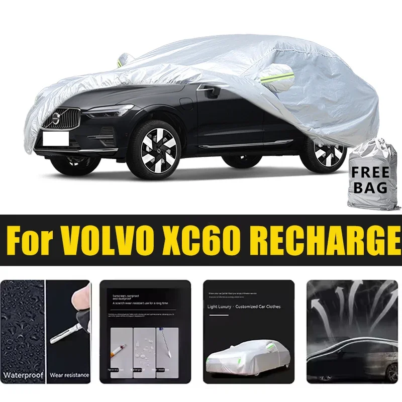 

For VOLVO XC60 RECHARGE Car Cover Outdoor Protection Covers Snow Sunshade Waterproof Dustproof Exterior UV Car Accessories