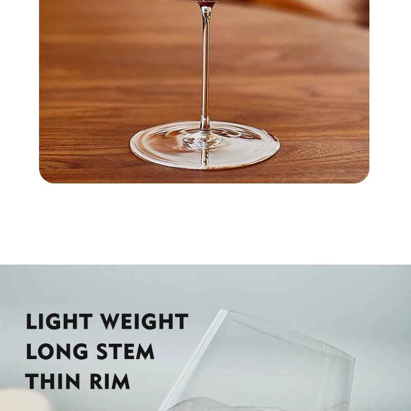 Ultradünne Burgunder-Weingläser, 2er-Set, 16,2 oz, handgeblasene Rotweingläser mit großer Schale für Pinot Noir, Burgunder und Weinverkostungen – Detail 7
