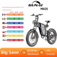 GUNAI MX25 Electric Bicycle 1000W 48V 25AH Electric Bike 4.0*20 Inch Fat Tires Off-Road Ebike Adults Cycling Mountain Bike