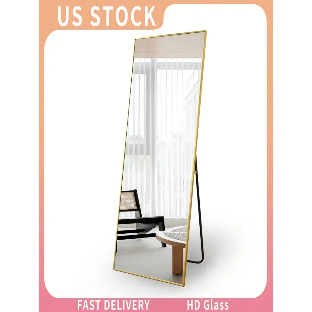 

Зеркало в полный рост 71x30 дюймов, напольное зеркало, настенное зеркало в полный рост, большое напольное зеркало с рамой из алюминиевого сплава для подвешивания