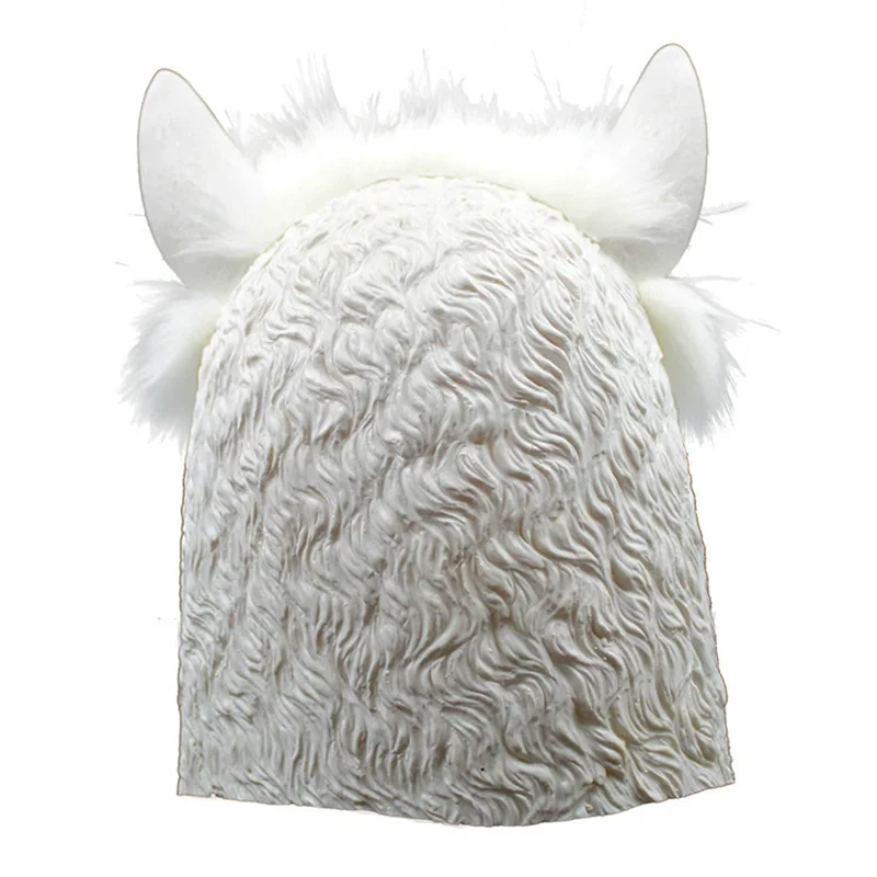 Latex Alpaca Mask Soft Funny Party Animal Masks Sheep Adult Halloween Маска Show Costume Ball Headgear Props One Size