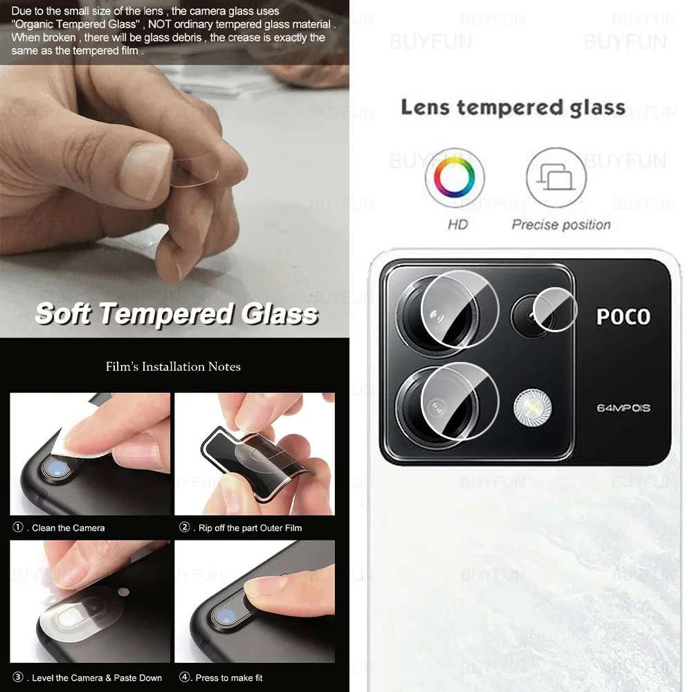 For Poco X6 5G Glass 6in1 Tempered Glass Camera Film Little X 6 X7 Pro X7Pro X6Pro PocoX6 PocoX7Pro PocoX6Pro Screen Protector