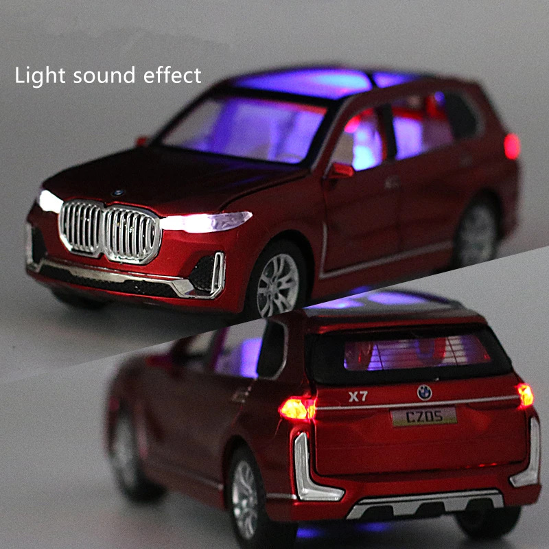 1:32 BMW X7 SUV Alloy Car Model Diecasts & Toy Vehicles Metal Car Model Simulation Sound and Light Collection Toy Gift