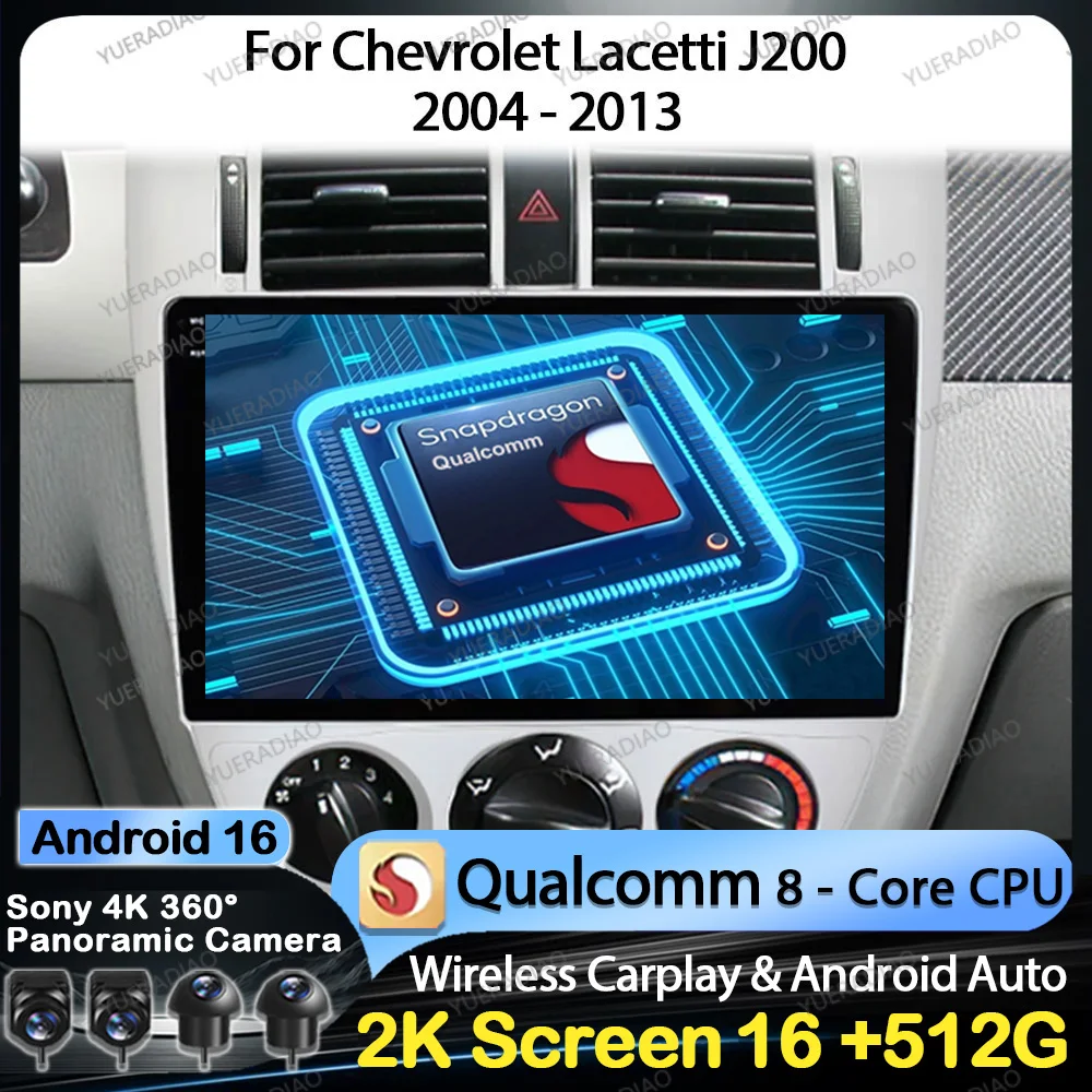 Radio para Auto con Android 16 para Chevrolet Lacetti J200 2004 - 2013, para Buick Excelle Hrv 2004 - 2013, para Daewoo Gentra 2 2013 - 2015 FM