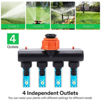 A25F-4 Way Faucet Hose Connector Splitter Garden Hose Pipe Four Switches For Lawn Irrigation