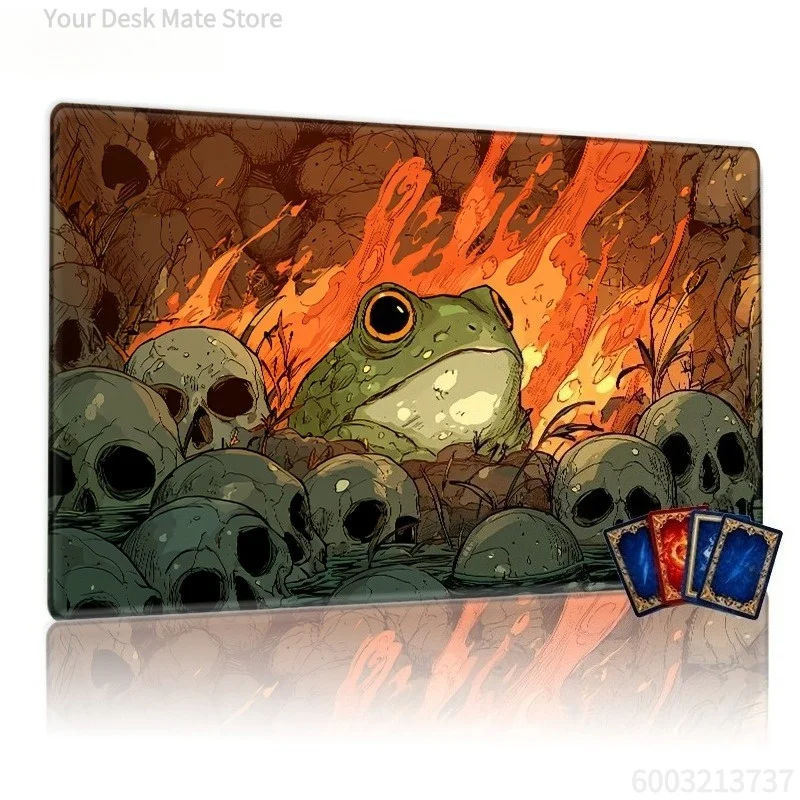 Magic Frog and Skull Jungle Fire Sea Theme Magic Party Game Mat Durable Rubber for TCG Games 35X60cm Mouse Pad Offices Desk Mats