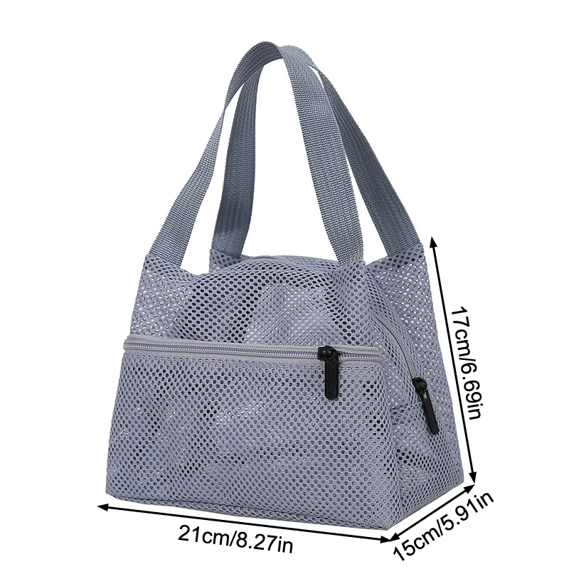 Torba na kosmetyki o dużej pojemności, stylowa i wytrzymała konstrukcja z siatki do podróży i sportu.