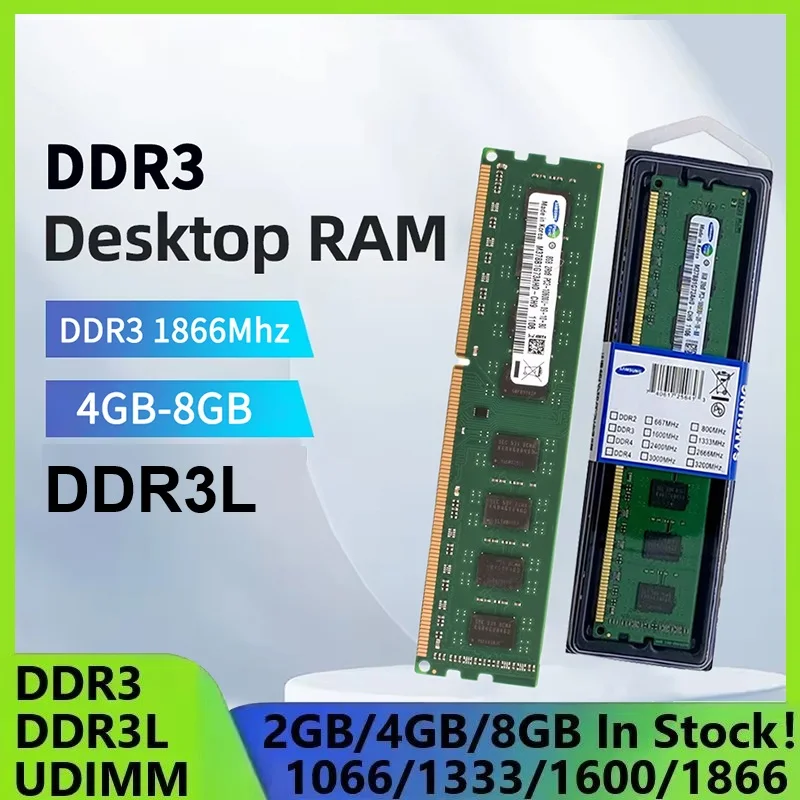 

Память SAMSUNG Desktop Ram DDR3 8 ГБ 1600 МГц RAM Настольная память PC3 4 ГБ 12800U 240 контактов 1,5 В БЕЗ ECC DDR3L Компьютерная память RAM UDIMM