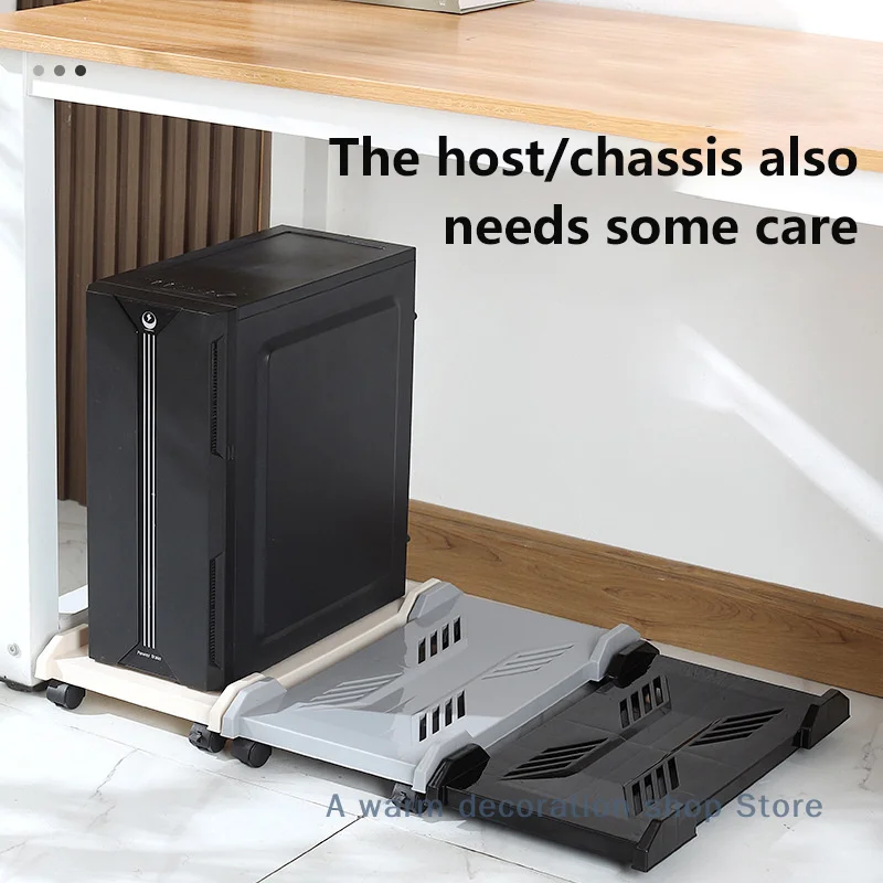 1 Pc Computer Tower Adjustable Mobile CPU Holder Gaming Computer Chassis with 4 Casters for Most PC Computer Underdesk Stands