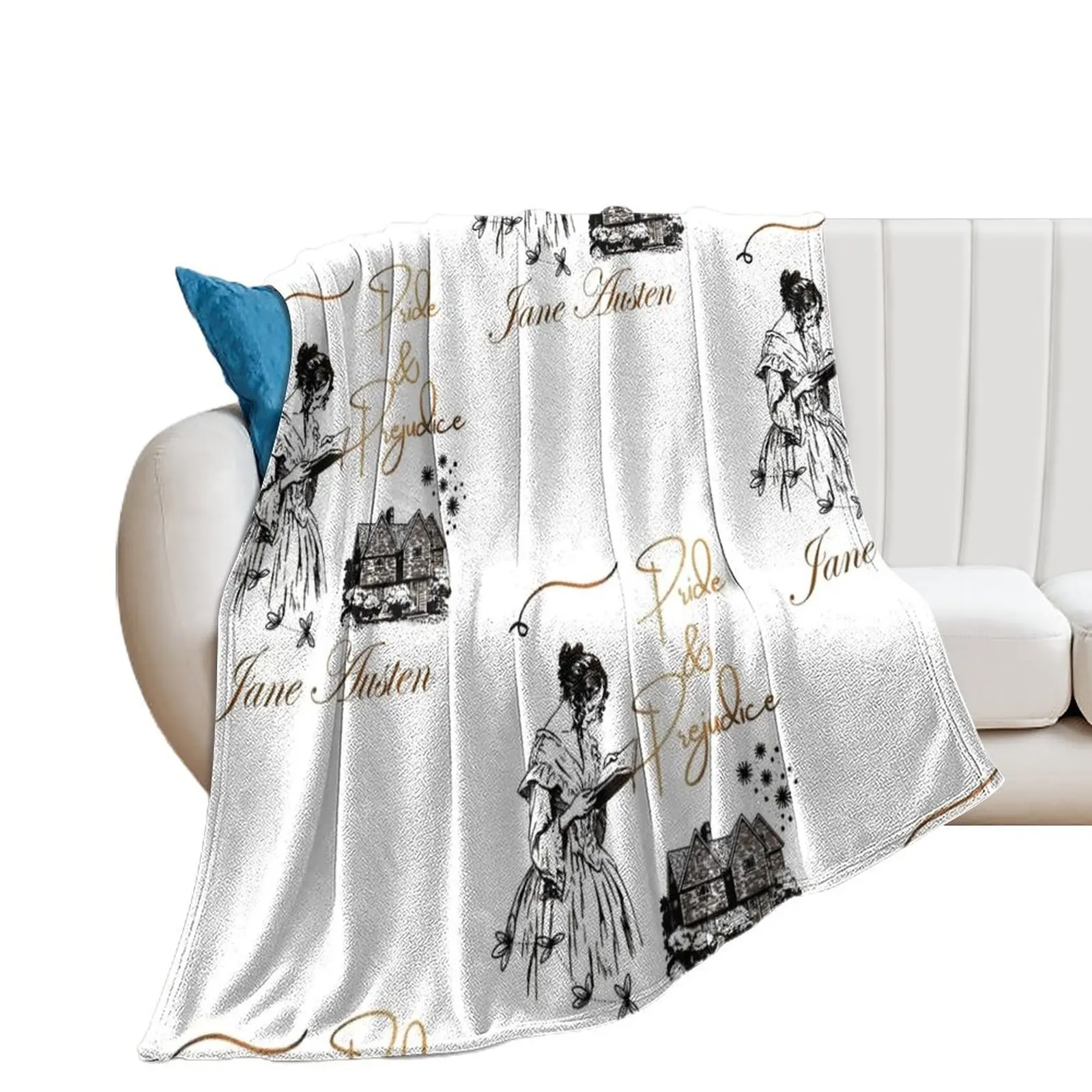 

Pride and Prejudice Throw Blanket Decorative Sofa wednesday Cute Plaid Blankets