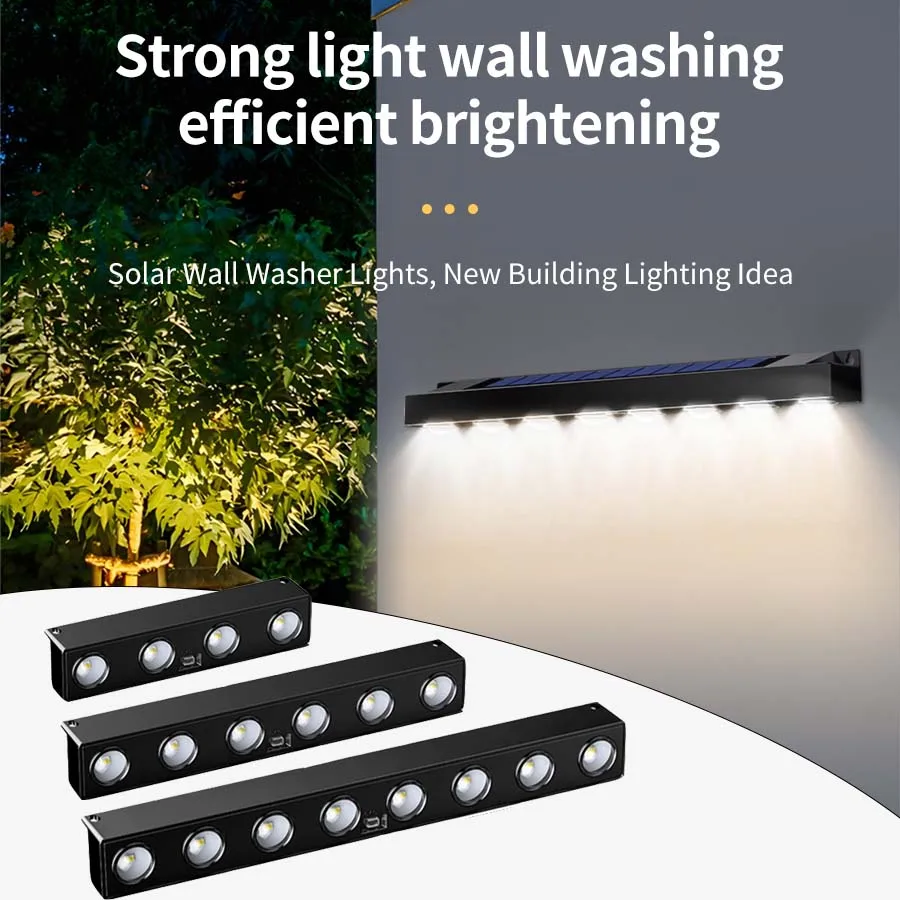 4/6/8LED Solar Lights Outdoor Waterproof Wall Lamp Garden Landscape Decor Light for Billboard House Number Fence Lighting