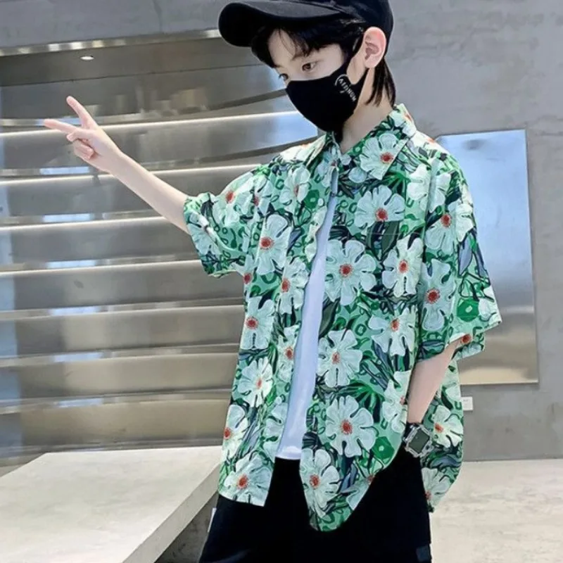 طقم قميص صيفي للأولاد بنقشة ال - مراجعة Resort Shirt Floral وسعره