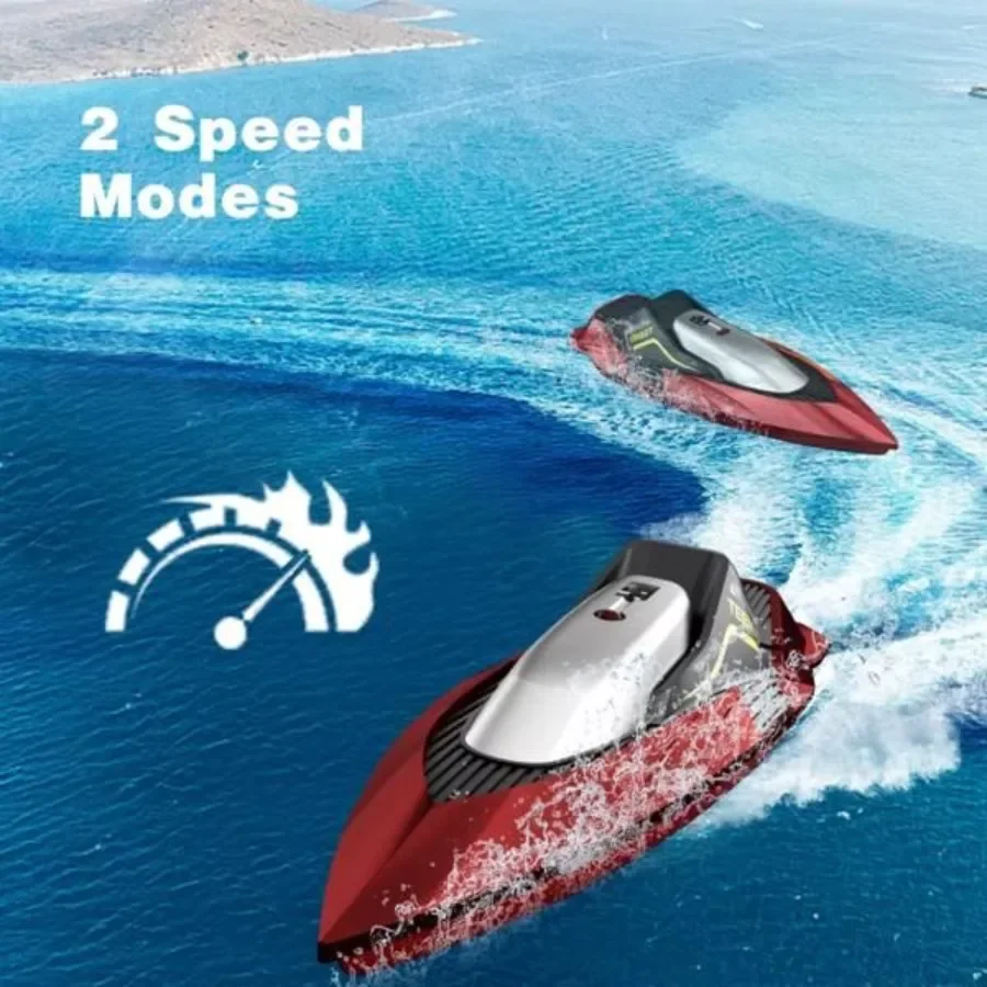 Barco 4DRC S5 RC para piscinas y lagos 2,4 GHz 20+ MPH barcos de carreras batería recargable alarma de batería baja regalos para niños niñas Lo
