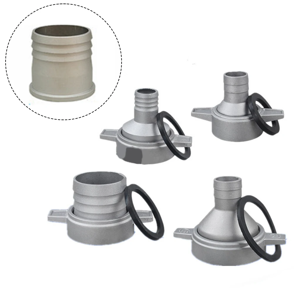1 Pcs Aluminum Water Pump Pipe Connector With Rubber Gasket For 1 2 3 Inch Fittings Adapter Silver Water Pump Accessories