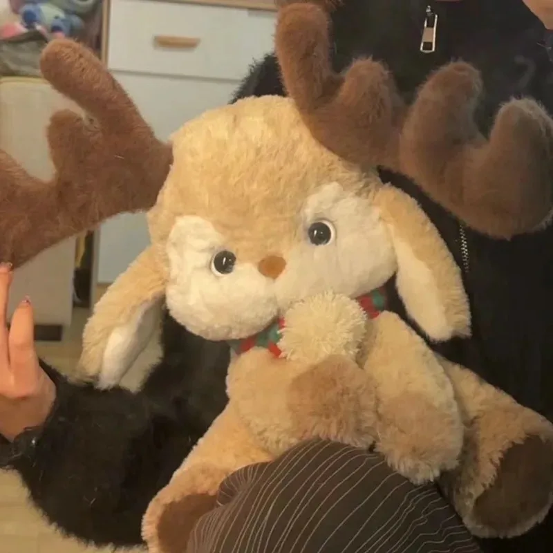 Cute Christmas Elk Dragon Plush Toys Soft Stuffed Animals Doll Fluffy Pillow Home Decor Great Birthday Gifts for Adults and Kids