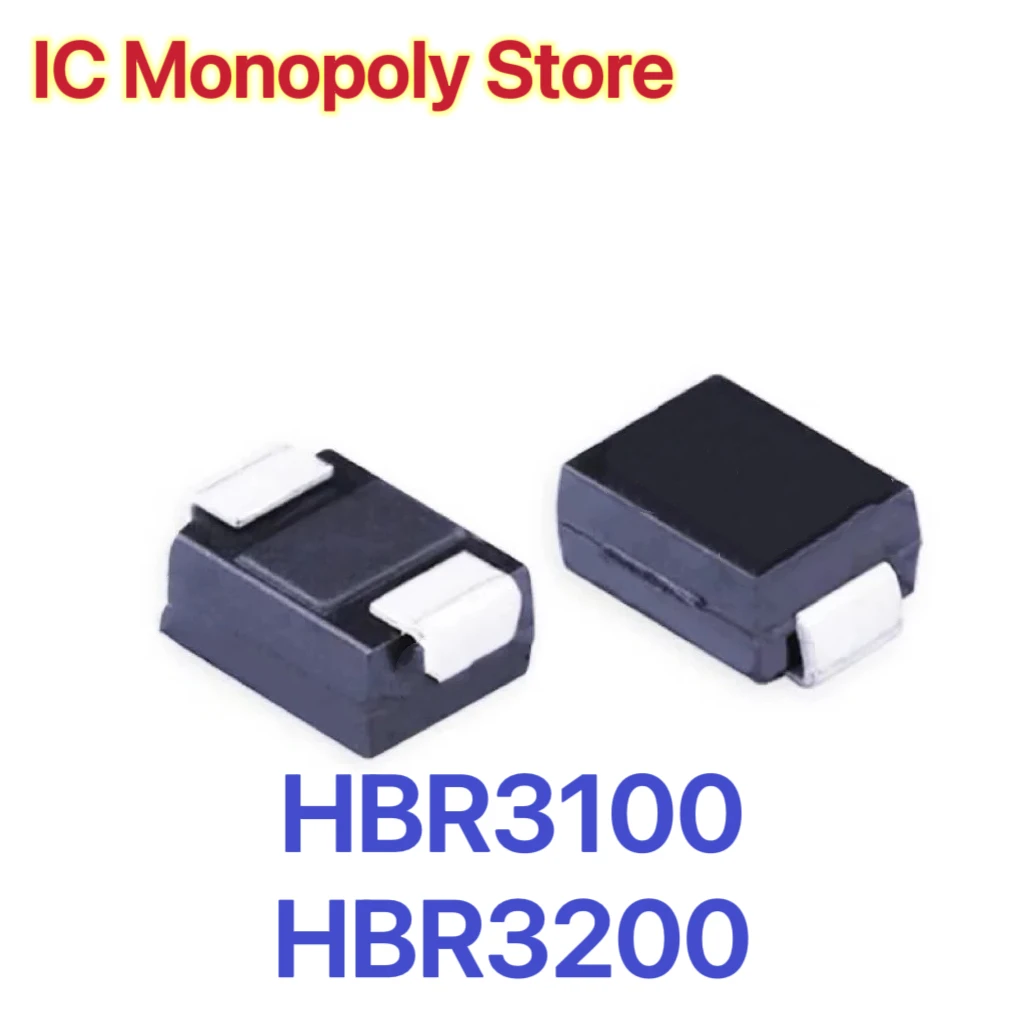 100PCS 100% New HBR3200 SR3200 SB3200 HBR3100 SR3100 3A 200V Patch SMB rectifier Diode Chipset