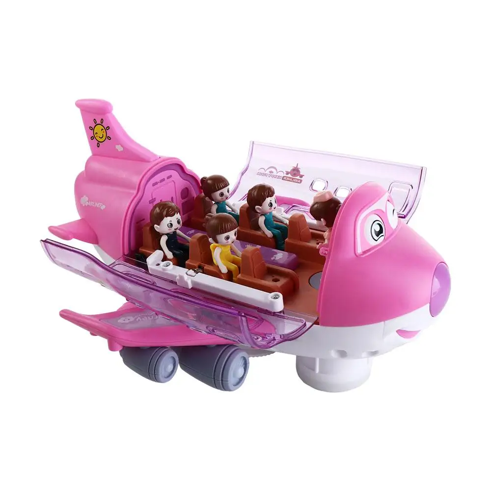 Airplane Toys Electric Toy LED Lights Music Airplane Toys Blue/Pink Plastic LED Plane Model Music LED Lights Aircraft Toy Boy
