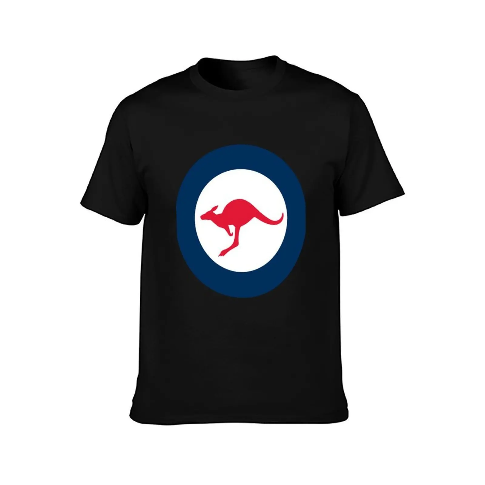 RAAF Current Emblem T-Shirt, Summer Casual Cotton Tee, Oversized Streetwear Tops, Vintage Graphic Print, Loose Fit Short Sleeve