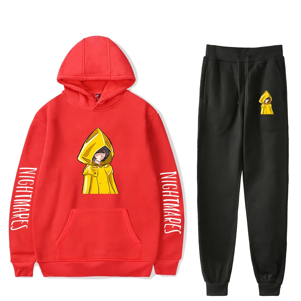 

2021 Little Nightmares Sweatshirt Two Piece Set Unisex Hoodie+Jogger Pant Harajuku Streetwear Fashion Clothes Women Men's Set