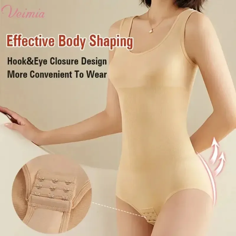 Veimia Women's Body shaping jumpsuit seamless Slimming Tights buttock lift nonmarking shapewear Belt Tummy One-piece Body Shaper