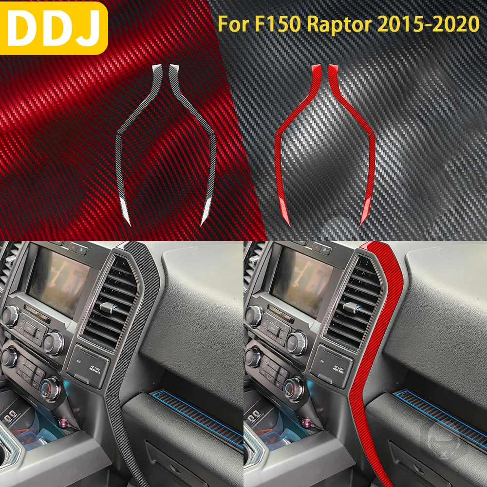 

For Ford F150 Raptor 2015-2020 Accessories Carbon Fiber Interior Central Control Side Trim Strip Sticker Decoration