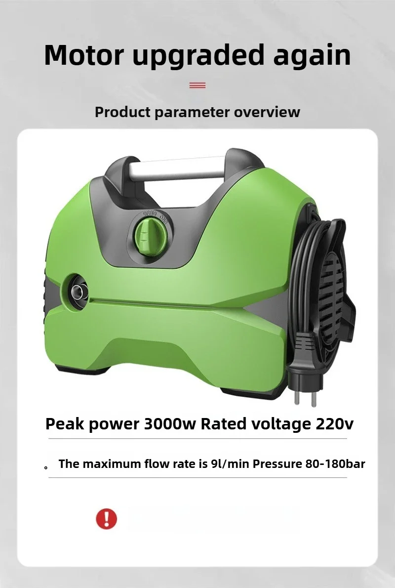 7L/min 150Bar 2800W High Pressure Automatic Portable Brush Car Pump 110V-220V Household Garden Cleaning Tool