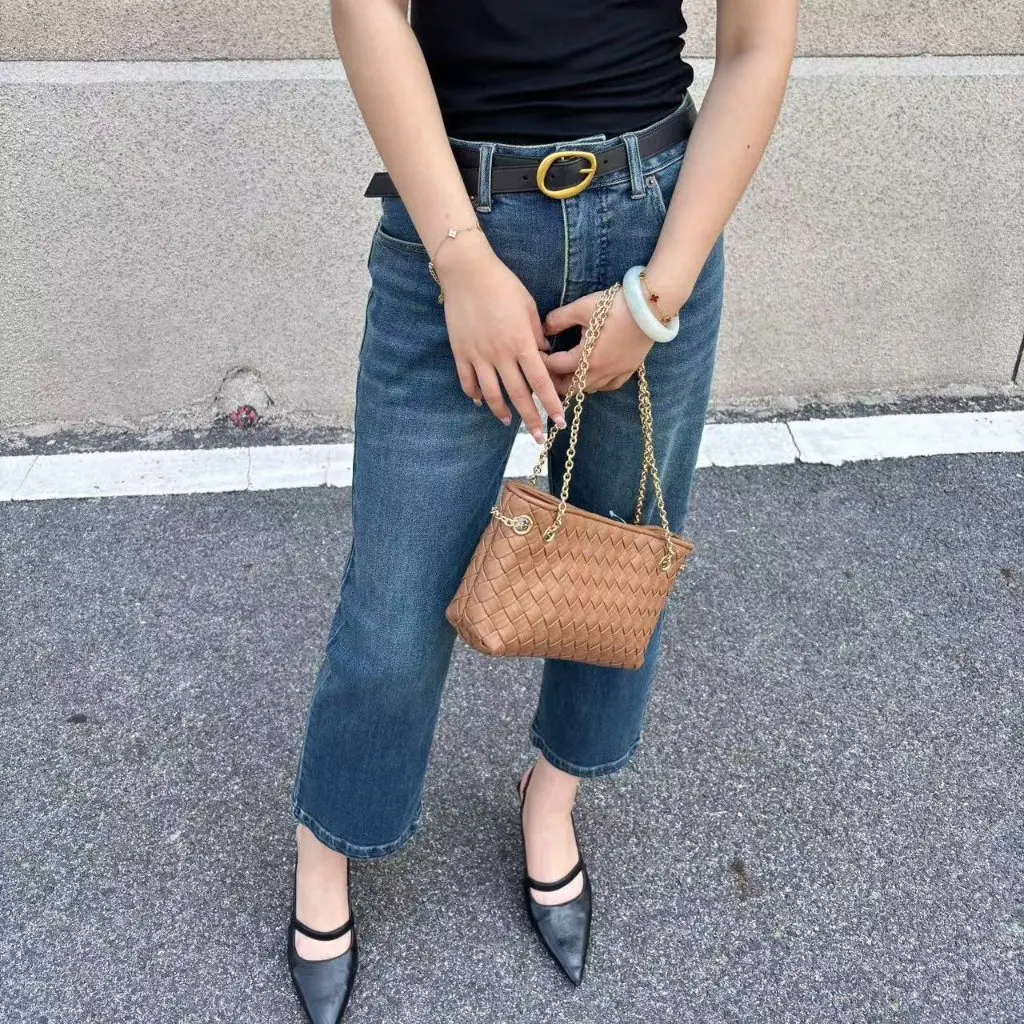 

Новое весеннее поступление, укороченные прямые джинсы, свободные винтажные брюки-багет, простые универсальные женские джинсовые брюки