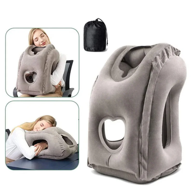 Inflatable Pillow, Travel Long Distance Car Sleeping Tool, Portable Foldable, Airplane High Speed Rail Available