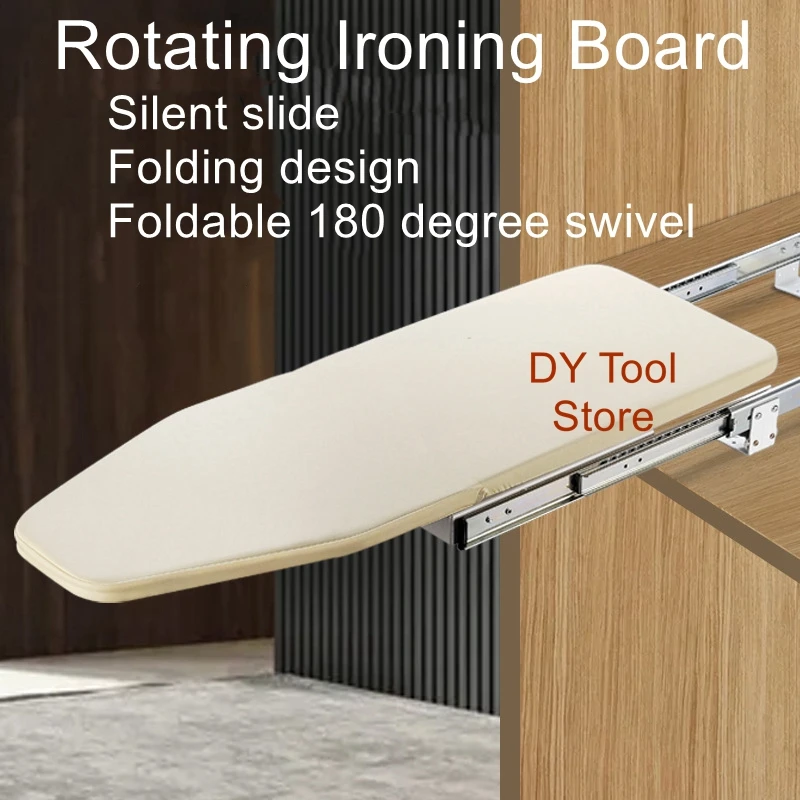 Closet push-pull folding ironing board Cloakroom hidden ironing board Damping expansion iron pad hardware accessories