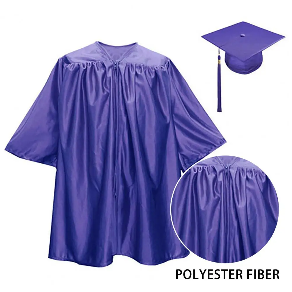 Unisex graduação vestido com borla para crianças, jardim de infância graduação boné e chapéu set, uniformes escolares para crianças