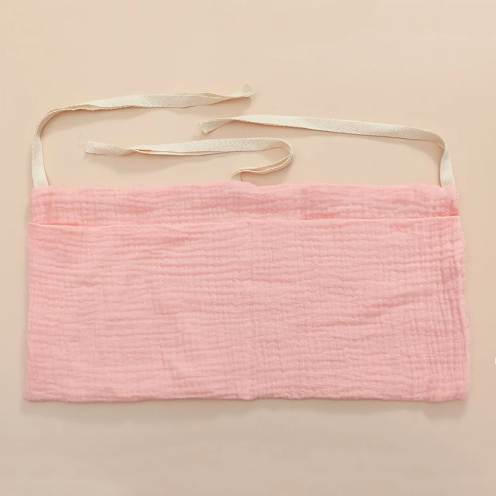 Space Saving Cotton Baby Crib Storage Bag Dual-pocket Portable Diaper Storage Bag Large Capacity Newborn Bedside Bag Stroller