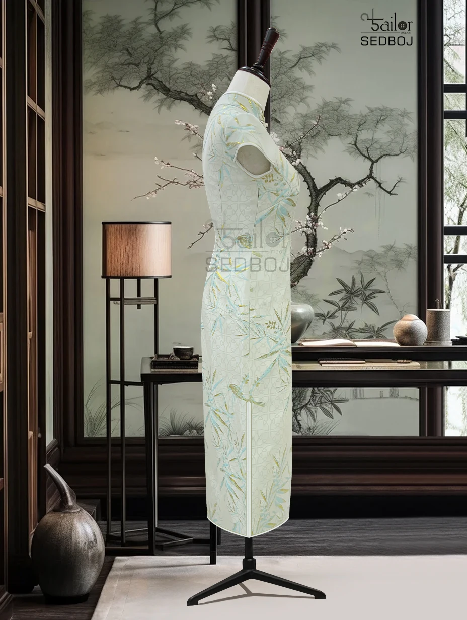 New Chinese style qipao long skirt silk dress small fresh slim fit banquet skirt