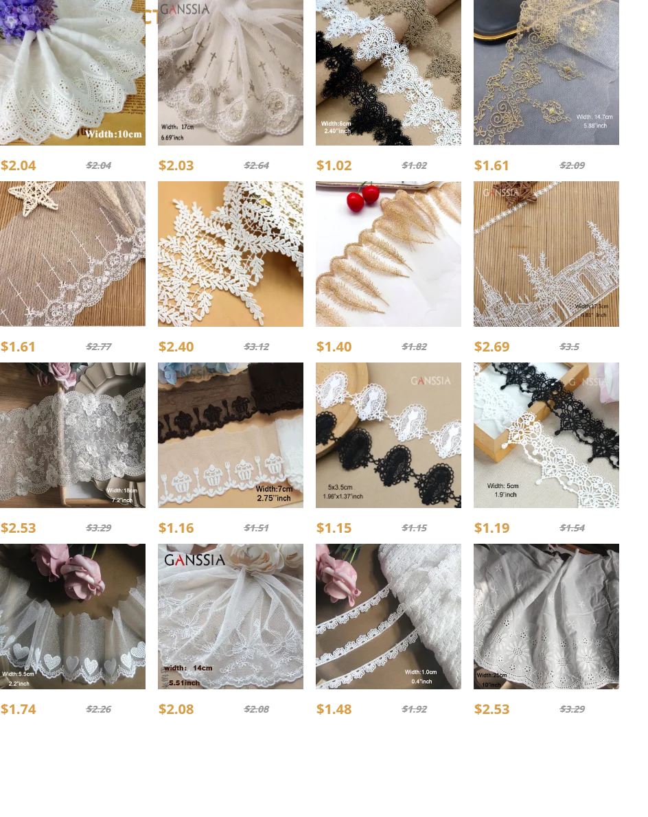 Width:8.1cm (3.24") Fashion Flower Polyester Silk Lace Embroidery Laces Fabric Clothing Decoration Accessories(SS-2120)