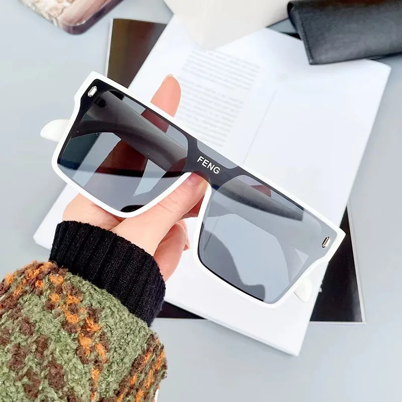 Oversized Sunglasses Square Women Sun Glasses Female Eyewear Eyeglasses One Piece Frame UV400 Shade Fashion Men Driving Glasses