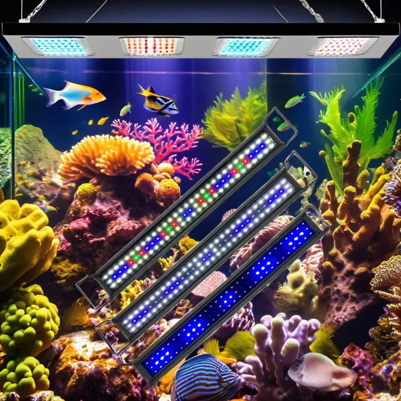 172145 RGB 30W LED Aquarium Lighting Plastic Aluminum Color-Changing IP54 Rated Dimmable High CRI 87 30-150CM Fish Lighting