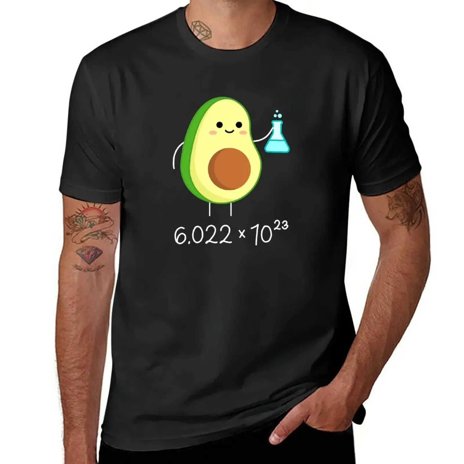 Avogadro's Number Pun Bonito Abacate Químico Masculino Workout T-Shirt, Roupas de verão, Alfândega, Moda Coreana