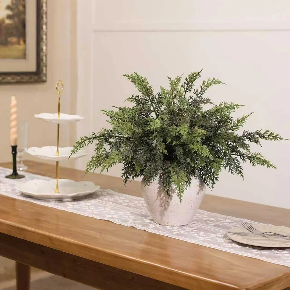 

Artificial Plant Leaves Christmas Tree Party Home Room Table Decoration Outdoor Yard Craft Materials Wedding Flower Diy Gift Box