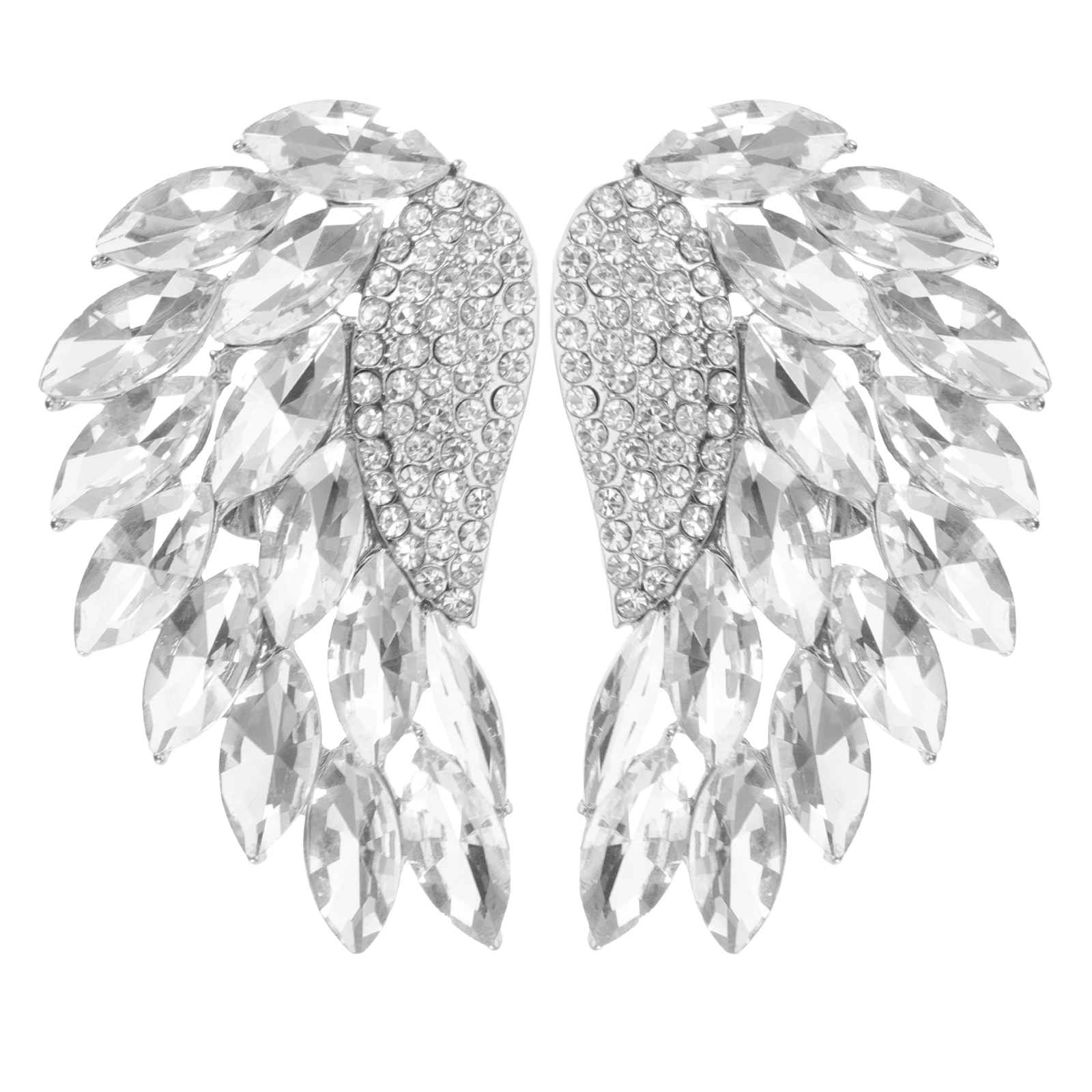 

2 Pcs Crystal Rhinestone Shoe Clips Detachable Wings Elegant Fashion Buckle Accessories Bridal Swan Pin Decorations Zinc Alloy