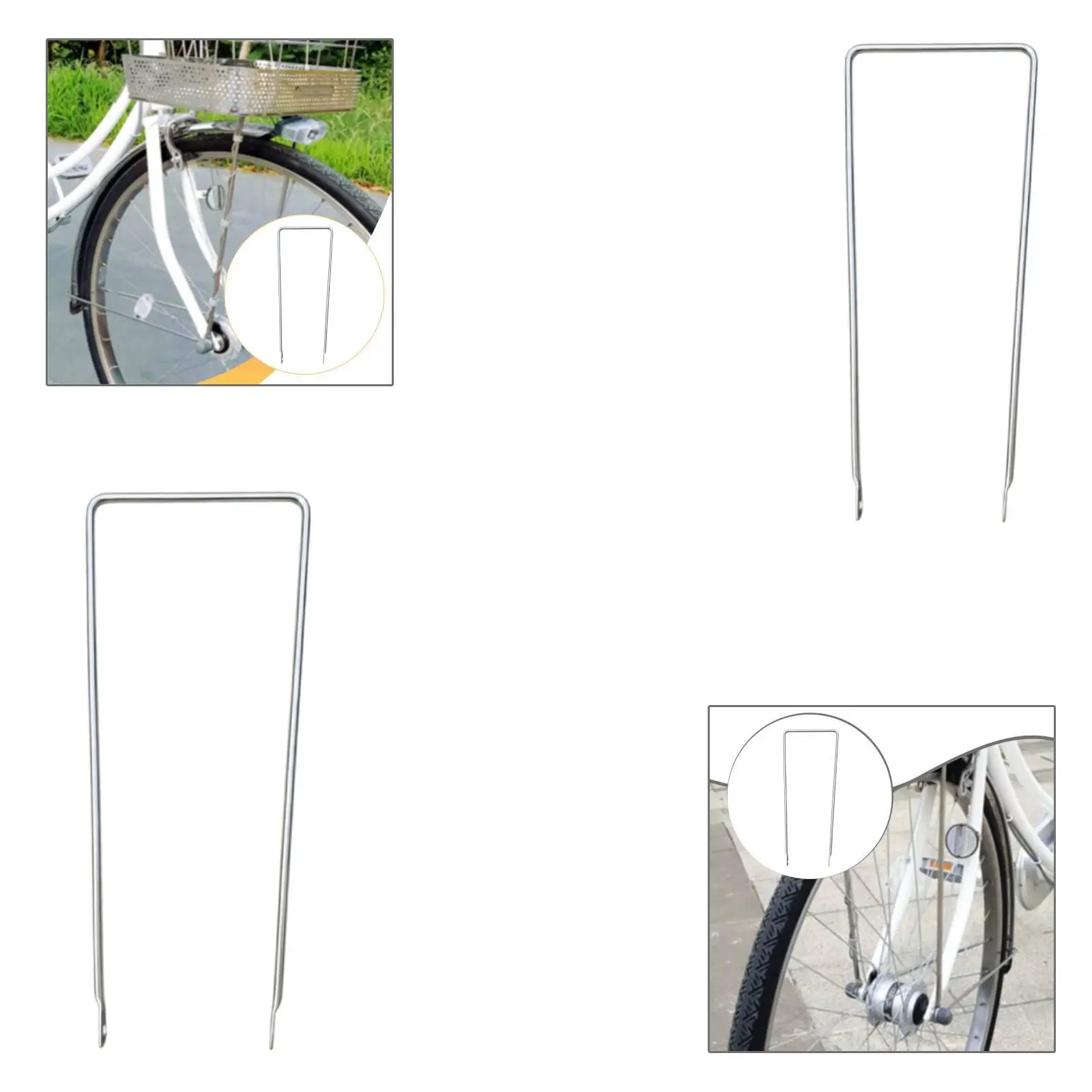 

Bike Basket Fixed Holder Stainless Steel Rack Support Rod for Front Basket Stability and Cargo Transport on Bicycles