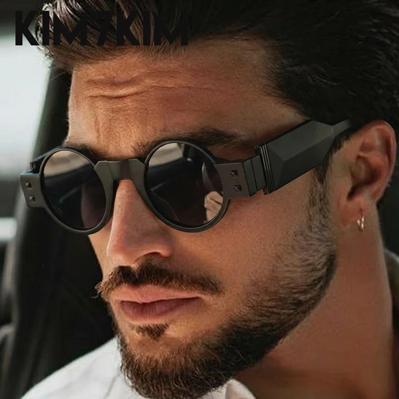 

Small Frame Round Steampunk Sunglasses Men 2026 Luxury Brand Y2K Punk Sun Glasses For Male Retro Driving Eyewear UV400 Shades