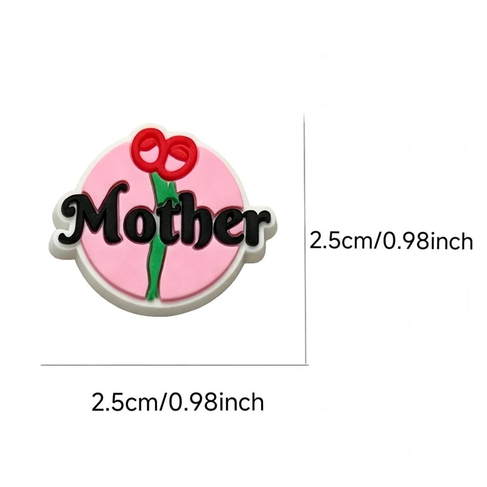 New 17pcs Cartoon Mother's Day Series PVC Shoe Accessories Fit Wristbands Hole Slipper DIY Detachable Fashion Party Gifts