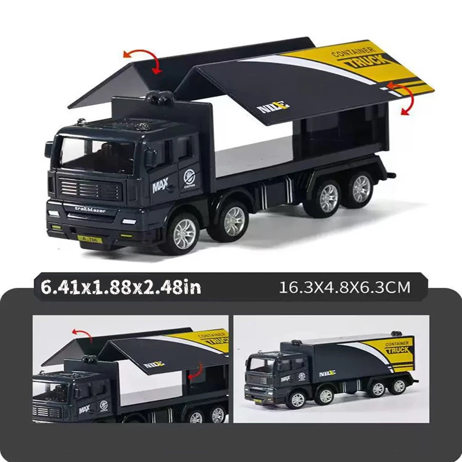 1 قطعة/محاكاة حاوية نقل شاحنة شحن مركبة الأطفال أطفال التراجع نموذج سيارة ألعاب تعليمية لصبي لعبة هدية #3