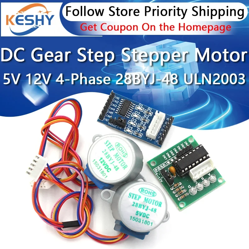 5V 4-Fase 28BYJ-48 DC Gear Stappenmotor ULN2003 Driver Board ULN2003 PIC MCU DIY