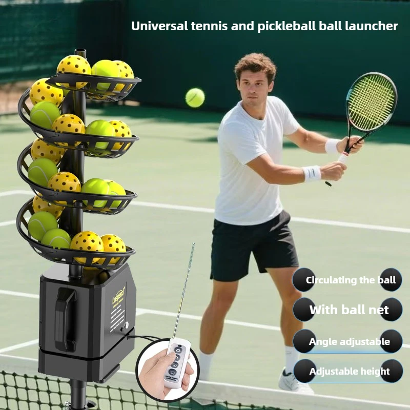 Mesin Pelontar Bola Tenis Otomatis Portabel, Alat Latihan Tenis, Mesin Pengantar Bola untuk Olahraga Luar Ruangan