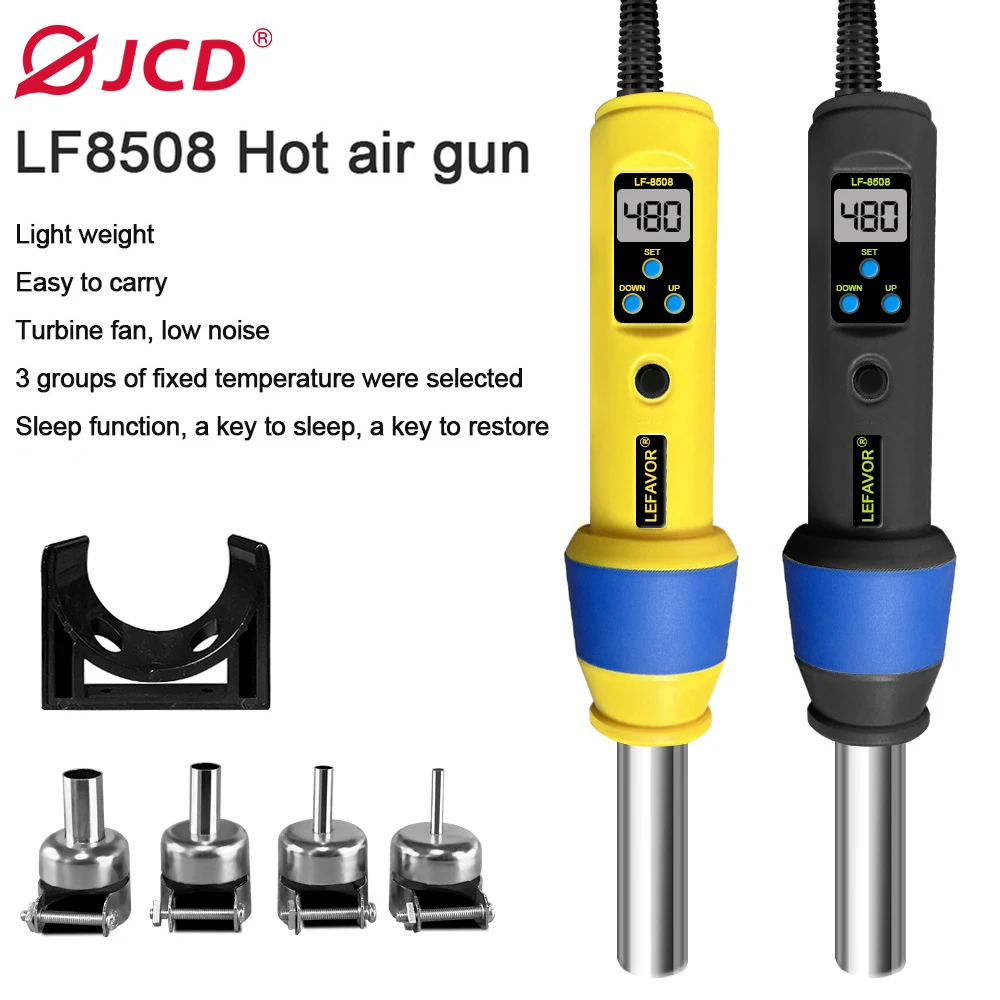 450W Micro Hot Air Gun Portable LCD Display Rework Station Heat Gun Hair Dryer Temperature Adjustable IC SMD BGA Welding Tools