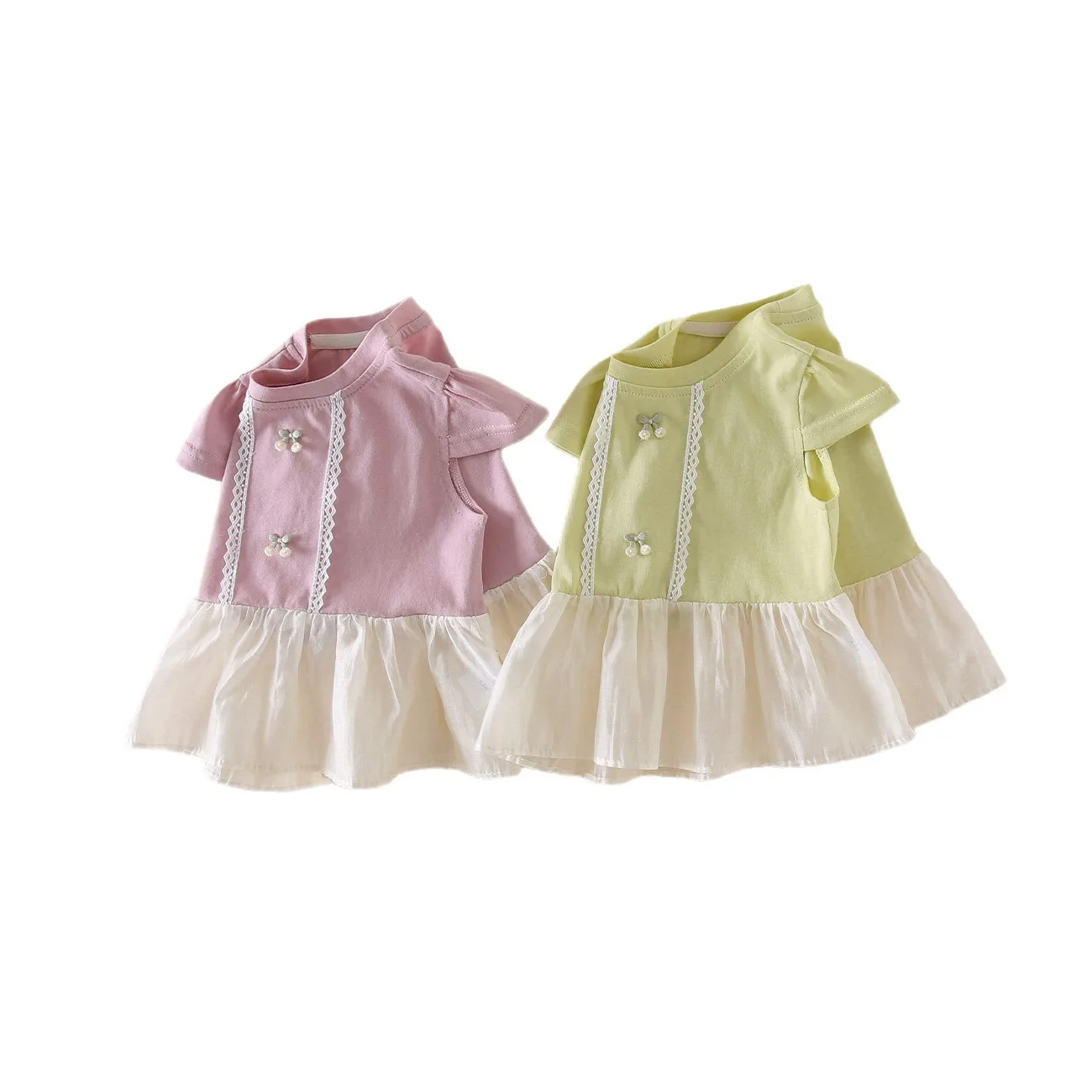 Summer New Baby A Grade Girls Short Sleeve Embroidered Baby Girl Breathable Stylish Comfort Top