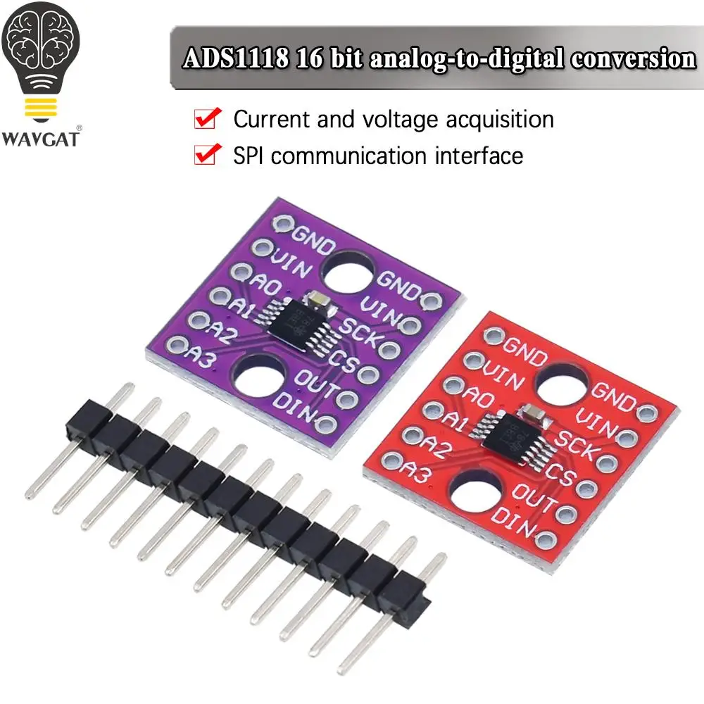 ADS1118 16 Bit I2C IIC AD converter ADC SPI communication module development board for arduino
