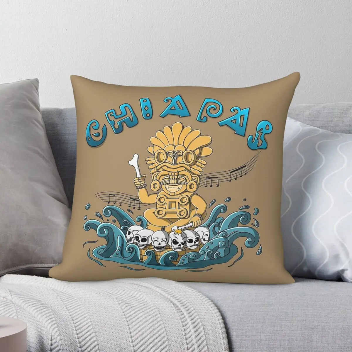 

Chiapas Power Parks Mayan Ruins Square Pillowcase Polyester Linen Velvet Printed Zip Decor Car Cushion Cover
