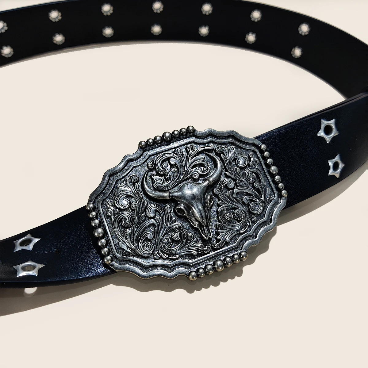 مصمم Harajuku حزام جلد عريض الثور الحصان مشبك مزدوج جروميت حفرة حزام الإناث الذكور حزام الخصر أحزمة للنساء الرجال الجينز #6