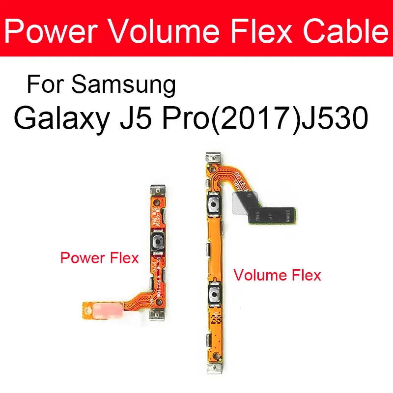 Cavo Della Flessione del Volume Per Samsung Galaxy J5 Pro 2017 J530 Interruttore On / Off Pulsante Di Alimentazione Cavo Della Flessione Del Nastro di ricambio di Riparazione